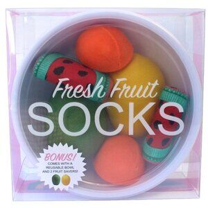 New Women's Fruit (Lemon LIME Orange) Crew Socks Fruit Bowl Funny Gag Gift OS